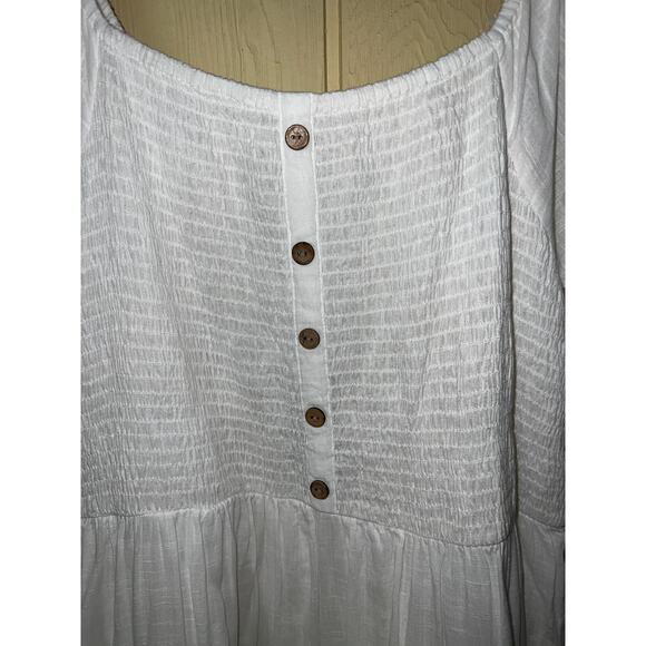 Ellen Weaver Maxi Dress Womens 2XL Smocked Crinkle Gauze Lined Cottagecore NEW - Picture 7 of 8